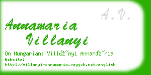 annamaria villanyi business card